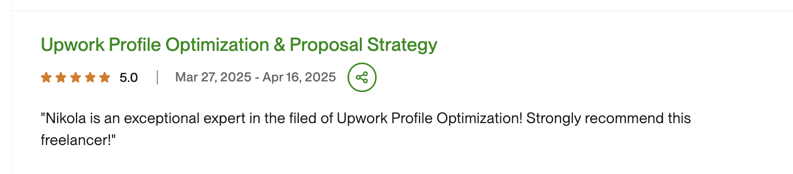 Client review 6 - 5.0 stars